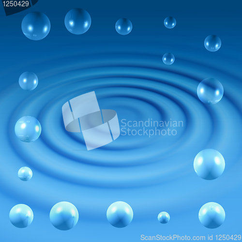 Image of abstract background with air bubbles and waves