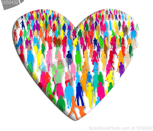 Image of Group of people in a heart