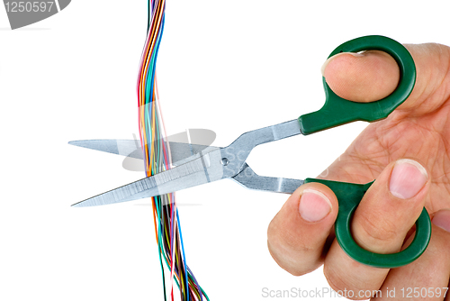 Image of Scissors cut wires