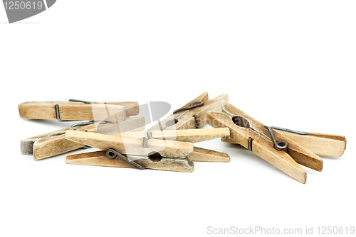 Image of Few wooden clotespins