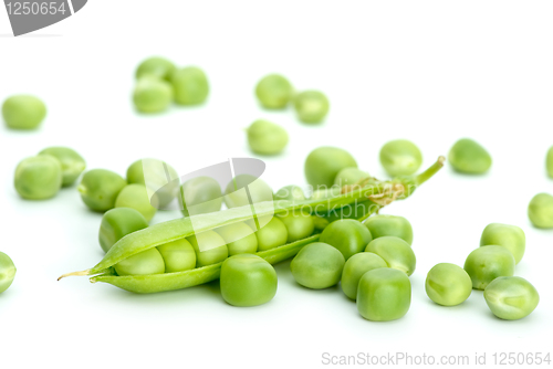 Image of Cracked pod and peas