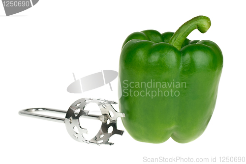 Image of Bell pepper and carver tool