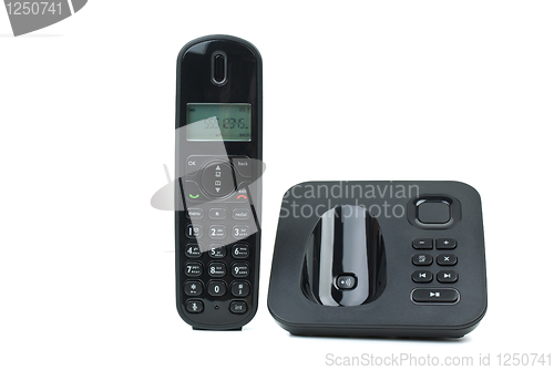 Image of Modern cordless phone with answering machine