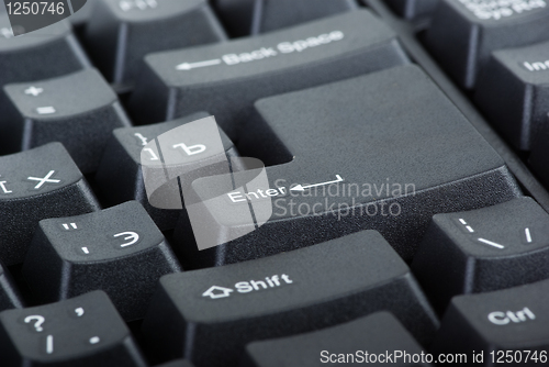 Image of Black computer keyboard fragment