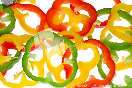 Image of Abstrakt background from bell pepper slices