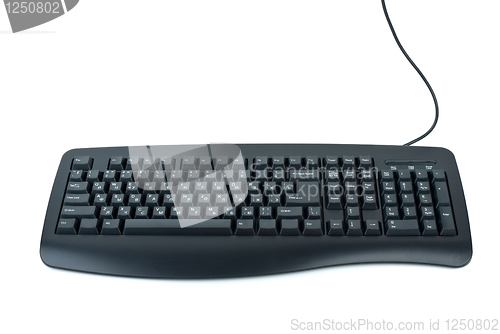 Image of Black ergonomic computer keyboard