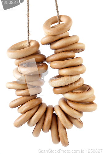 Image of Some bread-rings hanging on rope