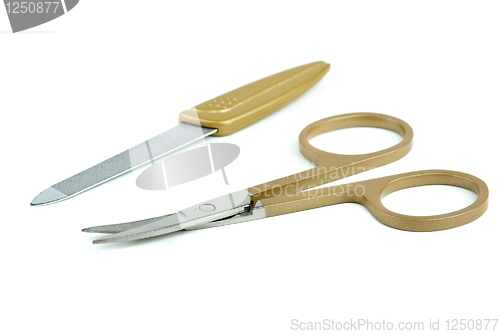 Image of Nail scissors and emery board