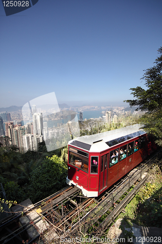 Image of Tourist tram at the Peak, Hong Kong 