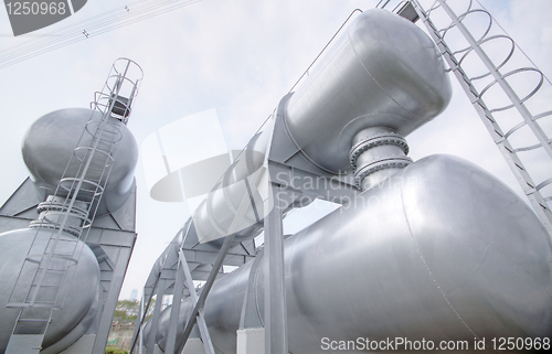 Image of gas tanks in the industrial estate, suspension energy for transp