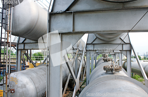 Image of gas tanks in the industrial estate, suspension energy for transp