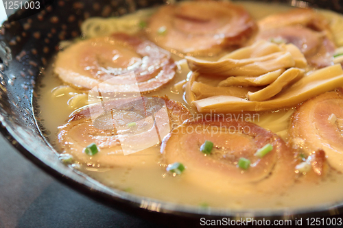 Image of pork with noodle in japanese style 