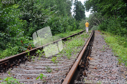 Image of Walking Away Down Abandoned Railroad Track