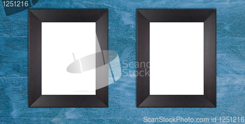 Image of Two blank wooden black frames