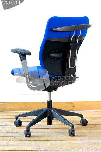 Image of modern blue office chair