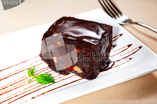 Image of chocolate and walnuts cake