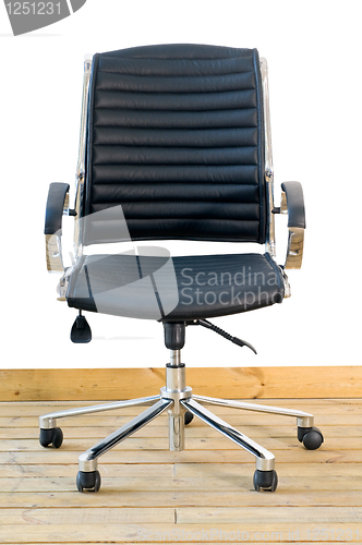Image of modern black leather office chair