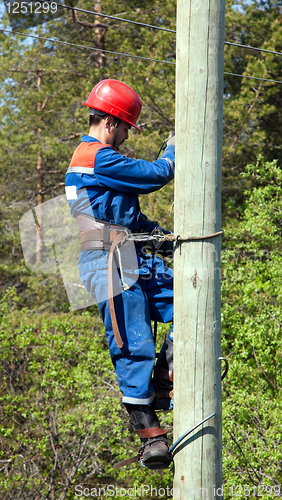 Image of Electrician on a pole