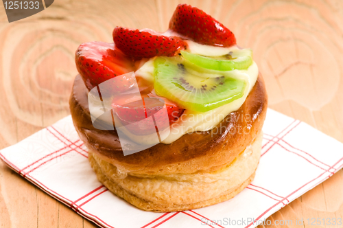 Image of French cake with fresh fruits