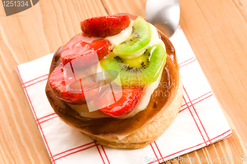 Image of French cake with fresh fruits