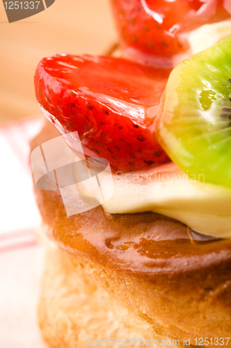 Image of French cake with fresh fruits