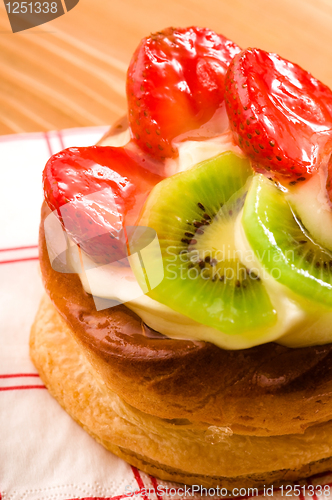 Image of French cake with fresh fruits