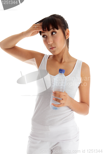 Image of Exhausted girl after fitness