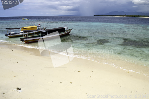 Image of docked boat in Gili island