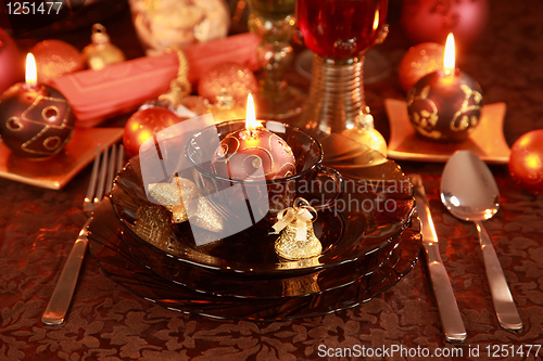 Image of Luxury place setting for Christmas