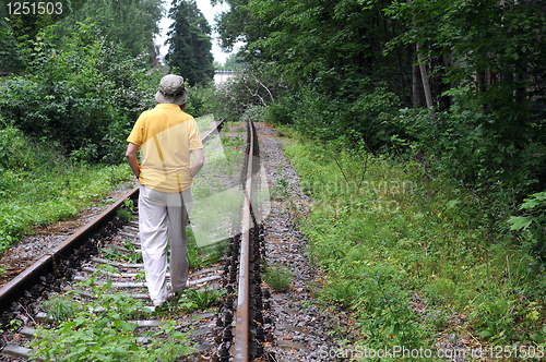 Image of Walking Away Down Railroad Track