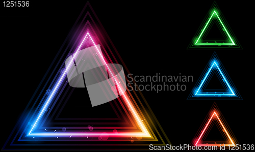 Image of Set of  Neon Laser Triangle Border