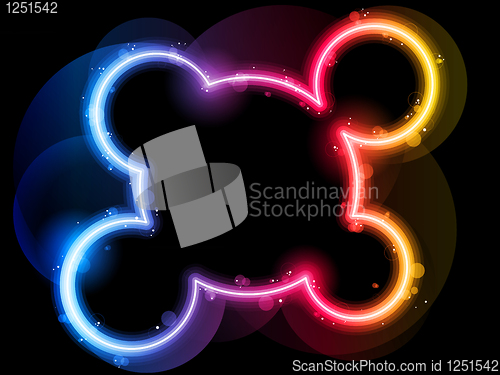 Image of Rainbow Circle Border with Sparkles and Swirls.
