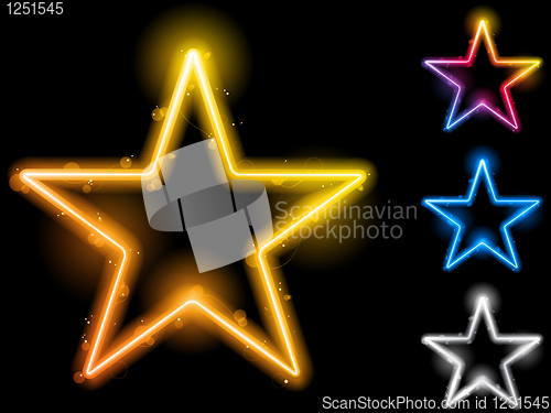 Image of Glowing Neon Stars Set of Four