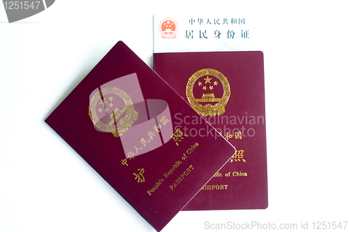 Image of China passport and ID card