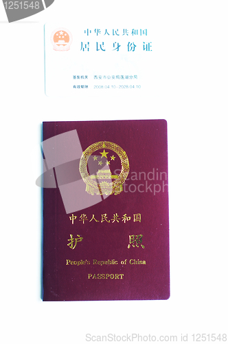 Image of China passport and ID card