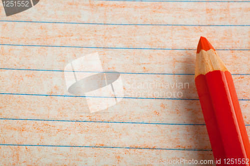 Image of Orange color pencil with coloring