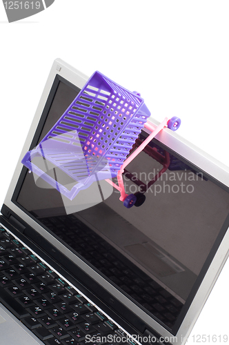 Image of Laptop with a shopping-cart