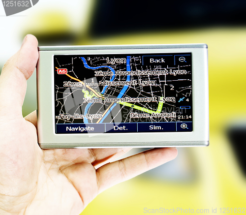 Image of Gps in a man hand.