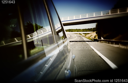 Image of Car mirror reflection