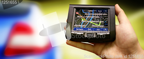 Image of Gps in a man hand.