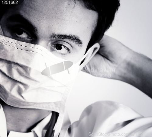Image of Portrait of a young doctor with stethoscope.