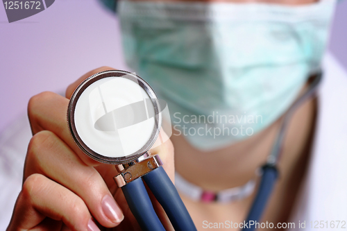 Image of Young doctor with stethoscope.