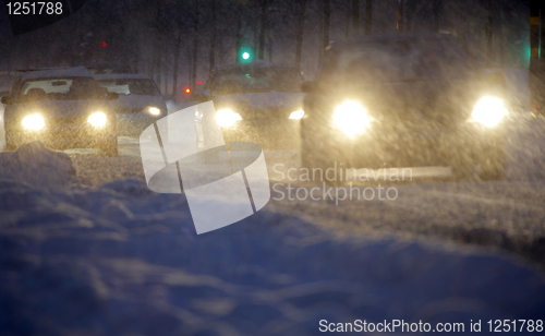 Image of Cars in snowstorm