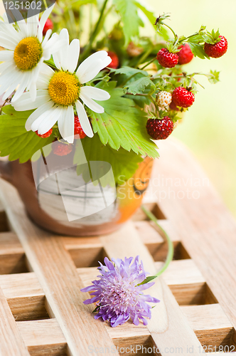 Image of  camomile and wild strawberry