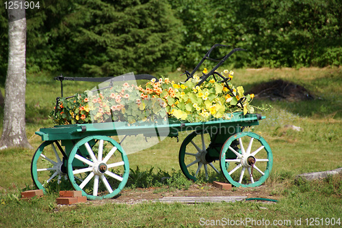 Image of cart with flowers