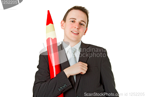 Image of Businessman with red pencil