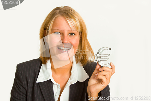 Image of Businesswoman with euro sign