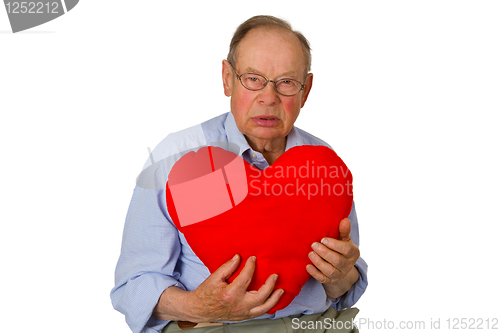 Image of Male senior red heart