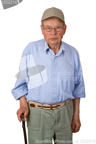 Image of Male senior with walking stick