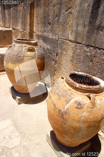 Image of Ancient minoan jars at Phaistos Crete